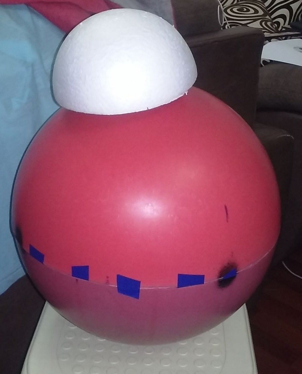 Finished BB8 robot with its sphere closed and head in place